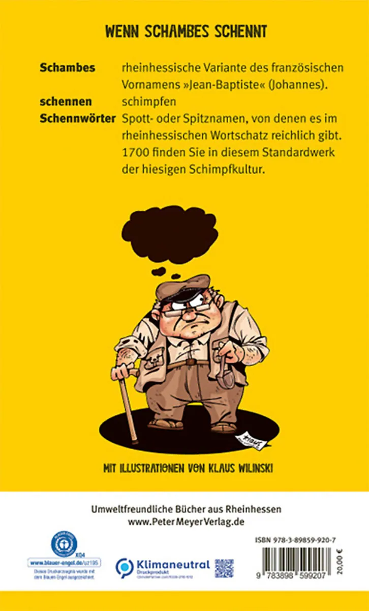 Buchcover von Wenn Schambes schennt (Rückseite)