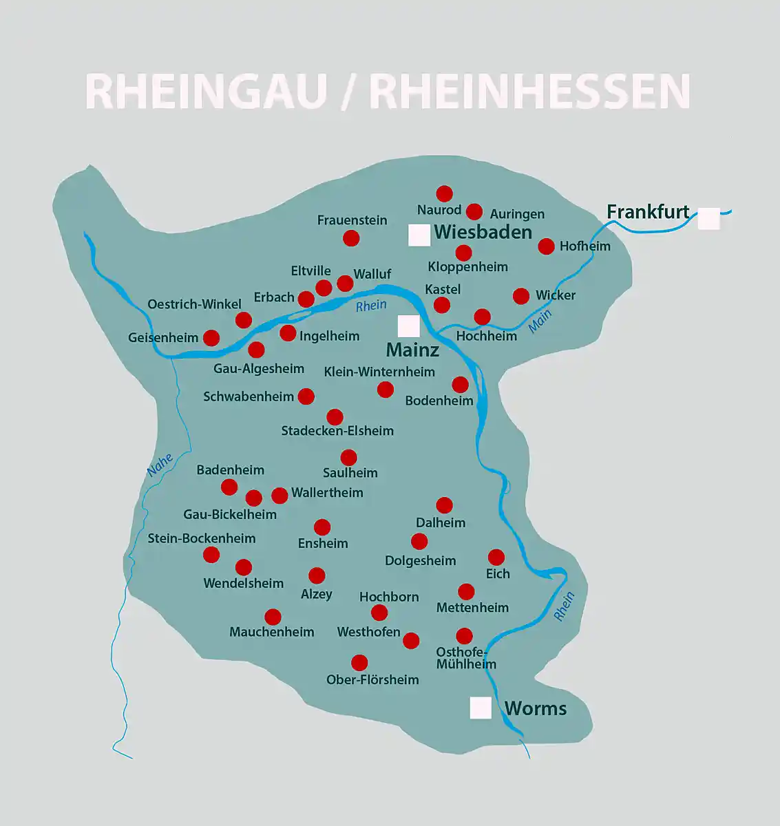 Übersichtskarte »Hofläden. Rheinhessen und Rheingau«
