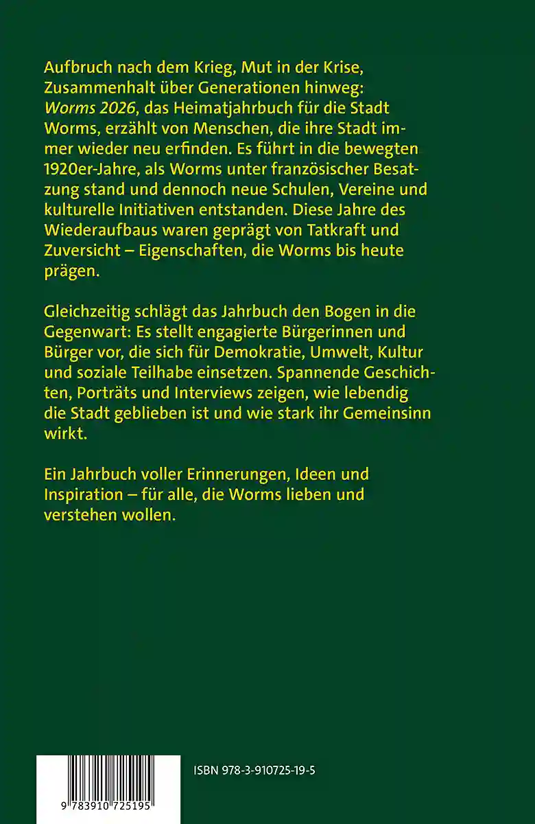 Rückseite »Worms 2026« - Heimatjahrbuch
